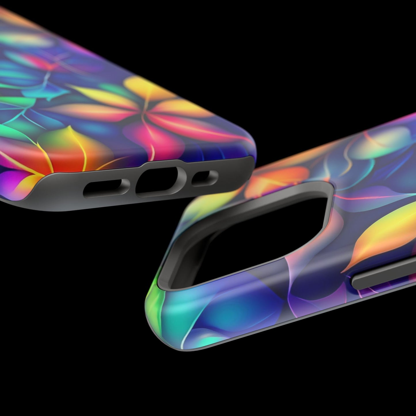 Floral Prism Magnetic Impact-Resistant Phone Case — Colorful Gradient Petal Design