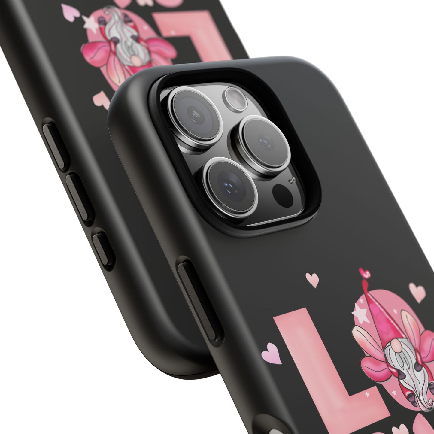 Love Gnome Phone Case — Cute Pink Heart Valentines Protective Case