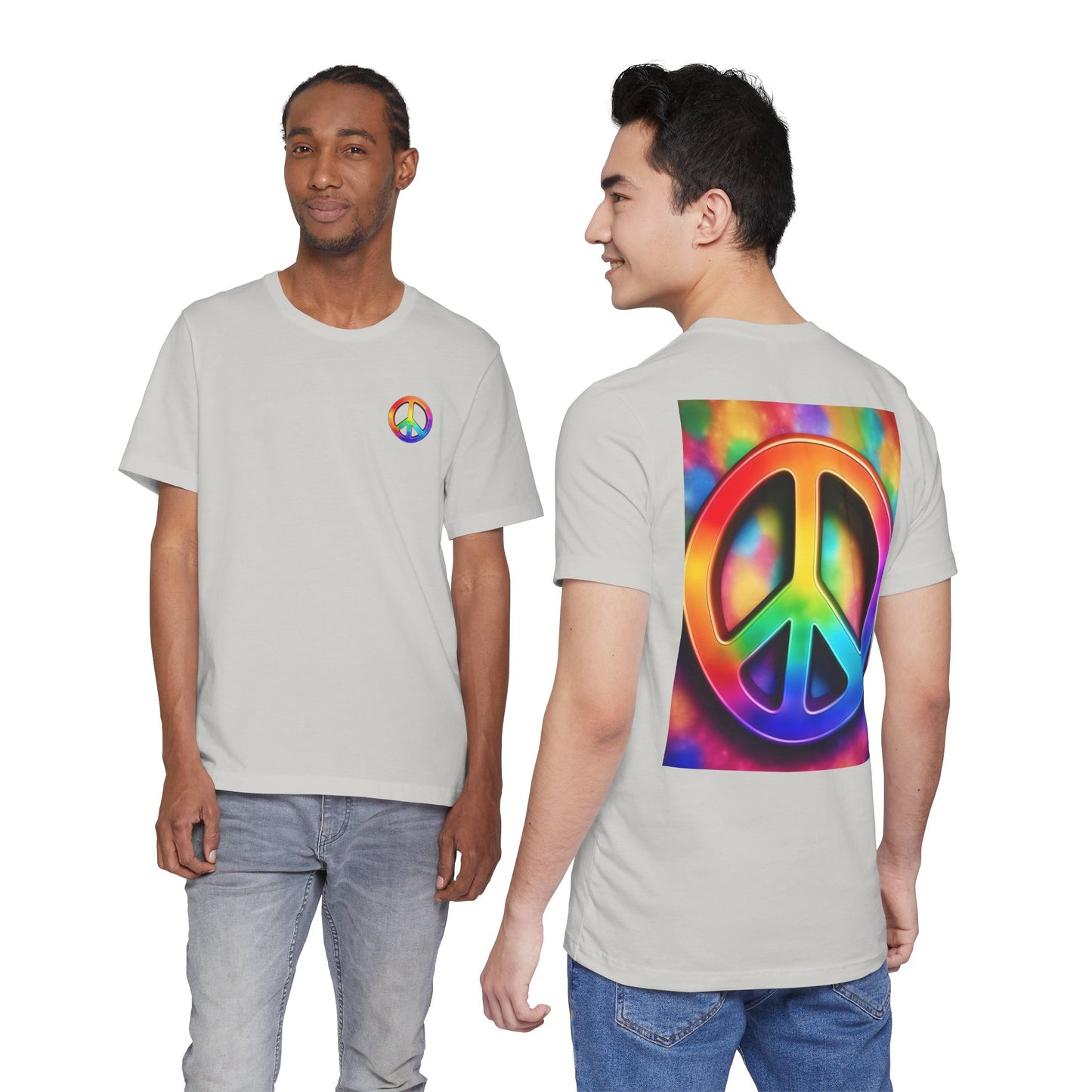 Peace Sign Tie-Dye Tee — Rainbow Hippie Peace Symbol T-Shirt