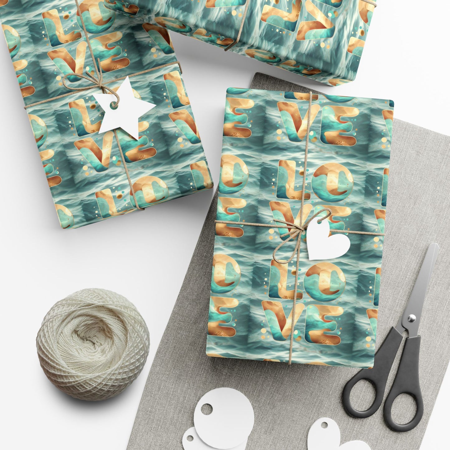 Love Swans Gift Wrap Paper — Romantic Watercolor Wrapping Paper for Weddings, Anniversaries & Valentine’s