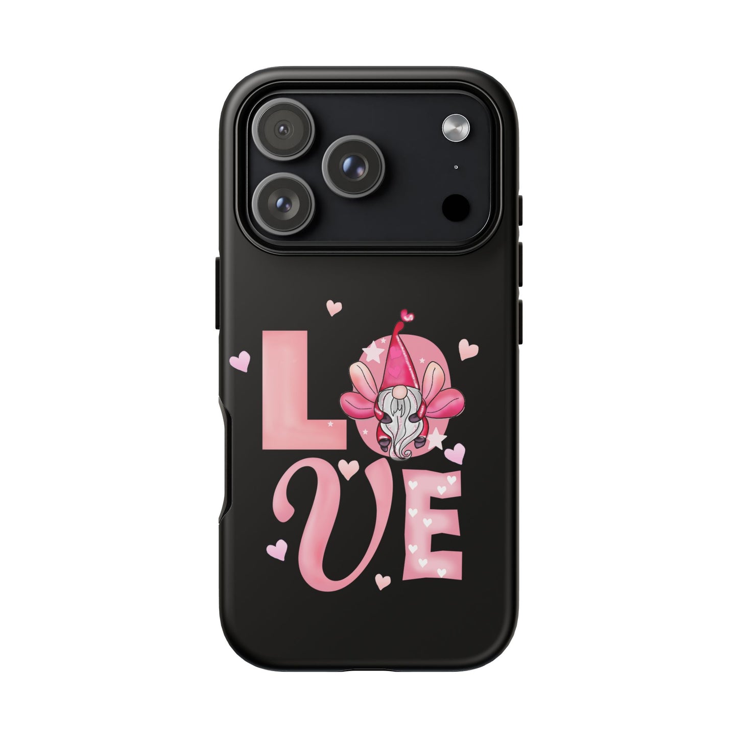 Love Gnome Phone Case — Cute Pink Heart Valentines Protective Case