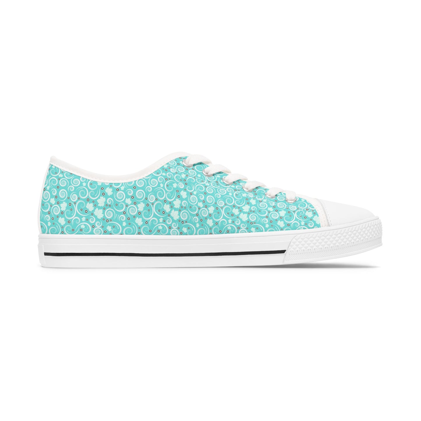 Aqua Bubble Pattern Women's Low Top Sneakers