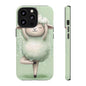 Cute Yoga Sheep Phone Case — Pastel Lamb Ballerina Protective Cover
