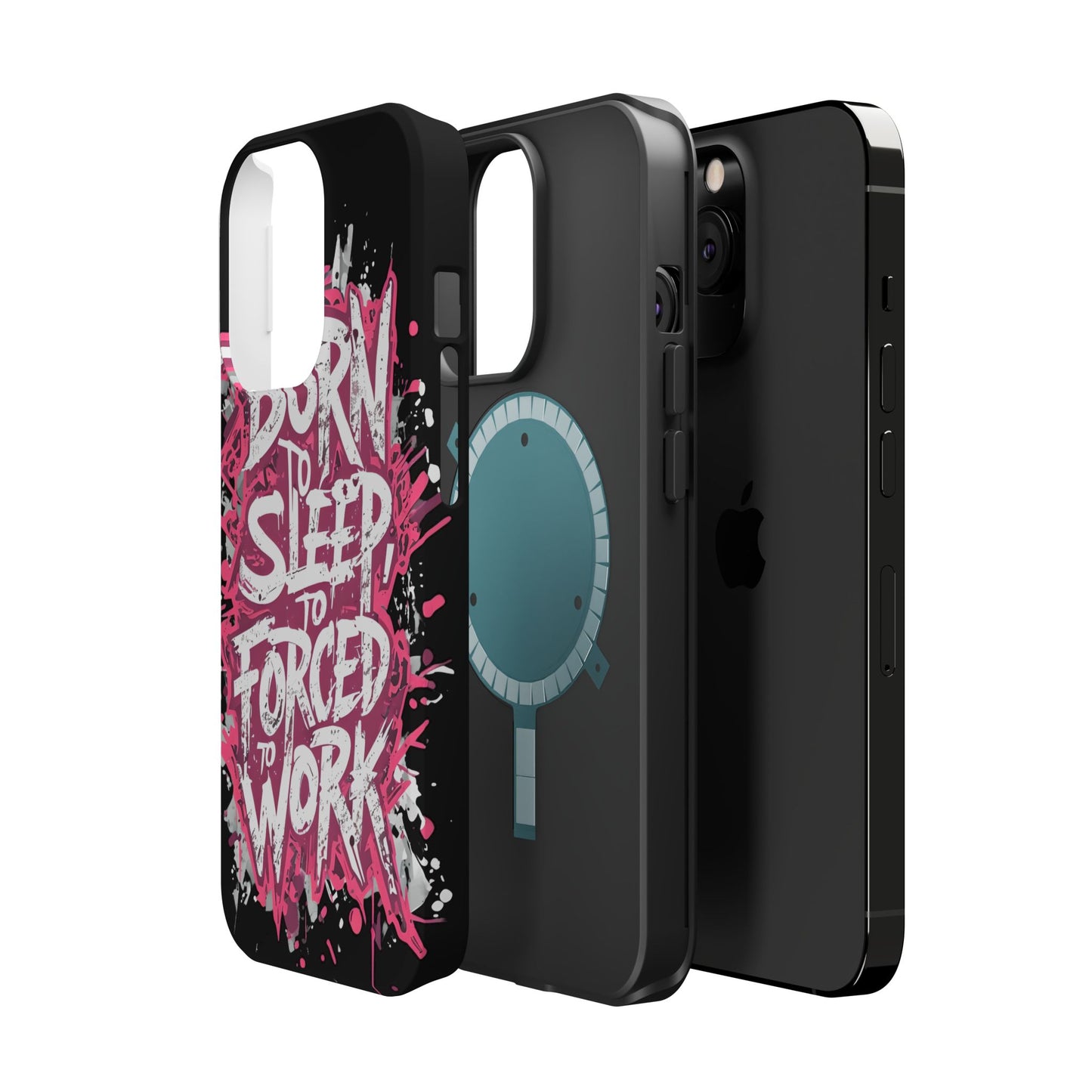 Phone Case — "Born to Sleep, Forced to Work" Impact-Resistant Magnetic Case