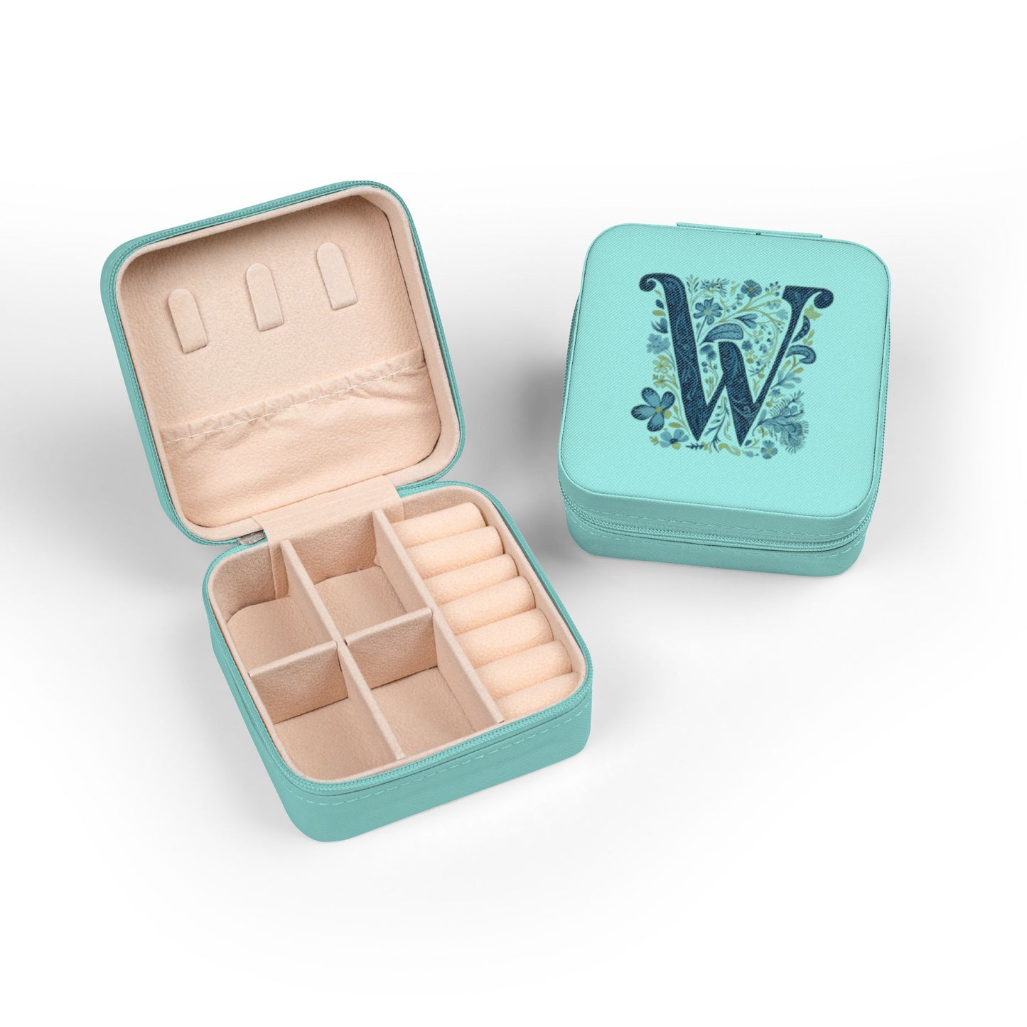 Personalized Monogram Jewelry Travel Case – Compact Pink W Organizer Box