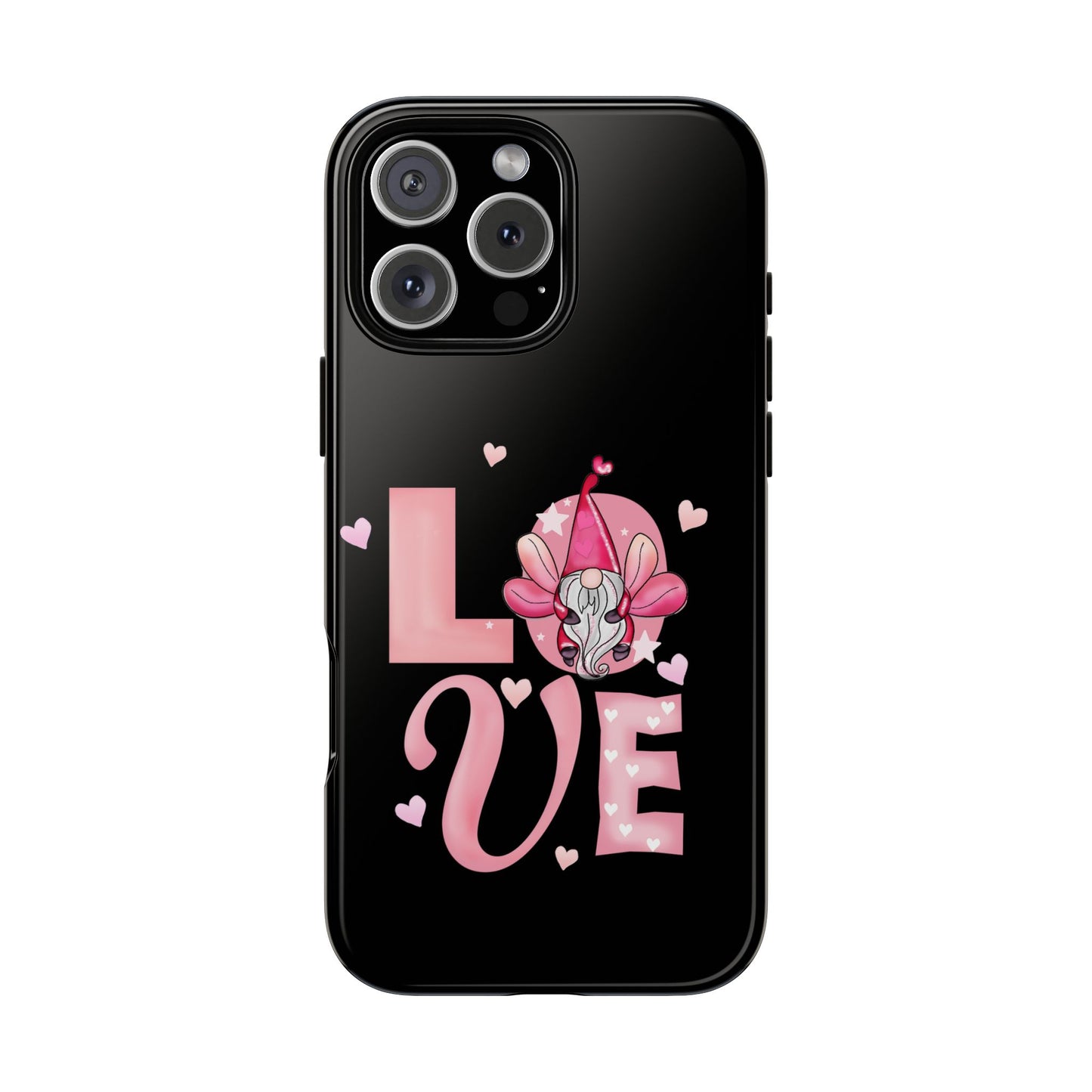 Love Gnome Phone Case — Cute Pink Heart Valentines Protective Case