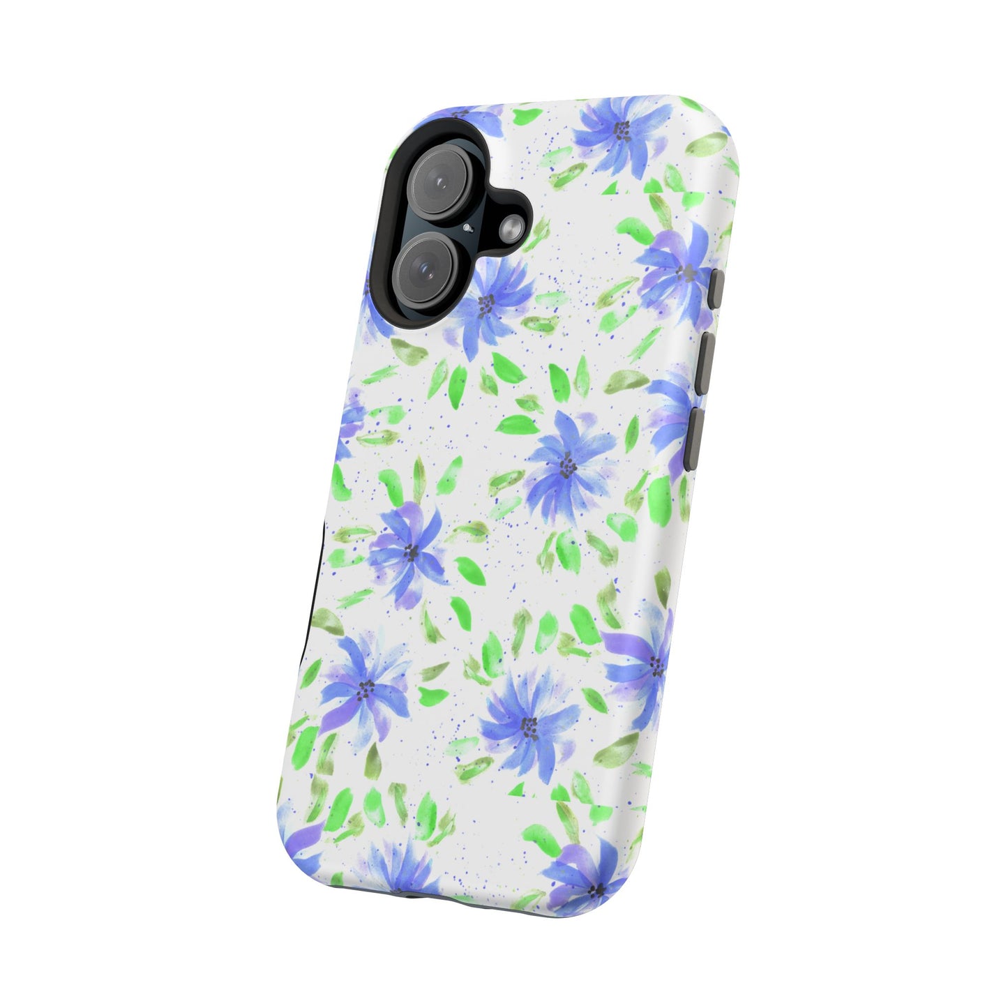 Floral Blue Watercolor Phone Case — Magnetic Impact-Resistant