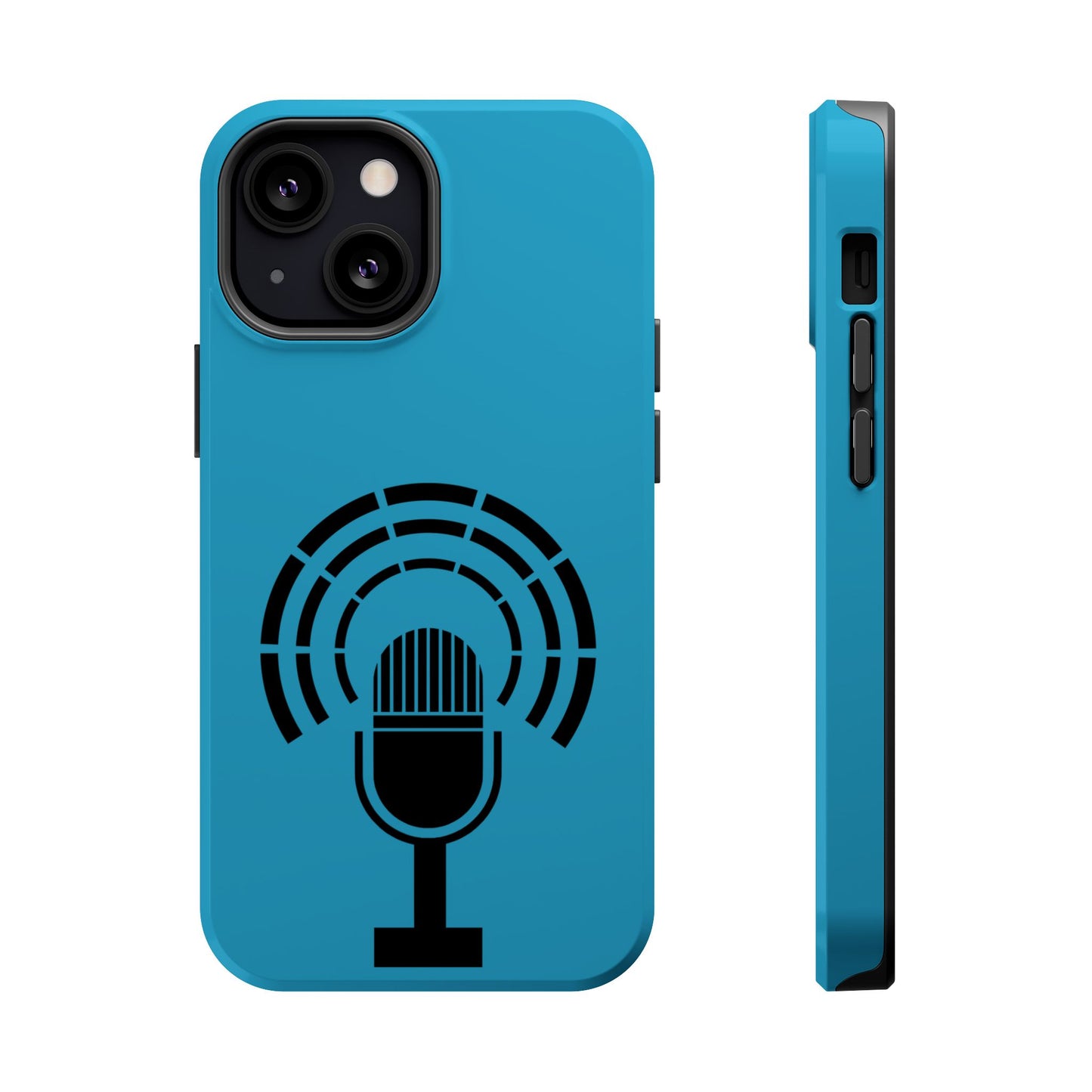 Phone Case — Retro Microphone Podcast Design, Magnetic Impact-Resistant