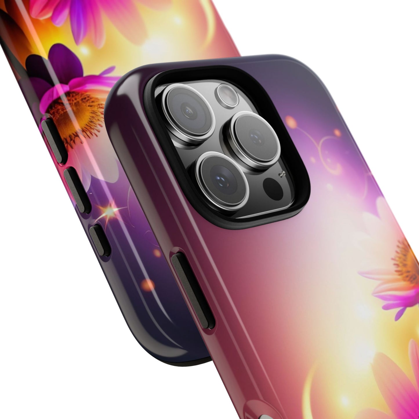 Floral Moonlight Phone Case – Purple Daisy Protective Cover