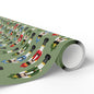 Nutcracker Pattern Wrapping Paper Roll — Festive Green Holiday Gift Wrap