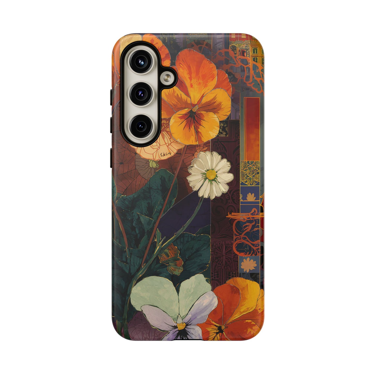 Floral Pansy Tough Phone Case — Vintage Botanical Protection