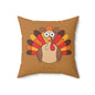 Thanksgiving Turkey Pillow, Cute Square Cushion, Fall Decor, Holiday Gift, Home Decoration, Cozy Thanksgiving