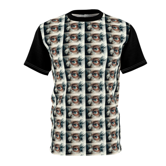 Artistic Eye Pattern Tee, Unisex Cut & Sew Shirty