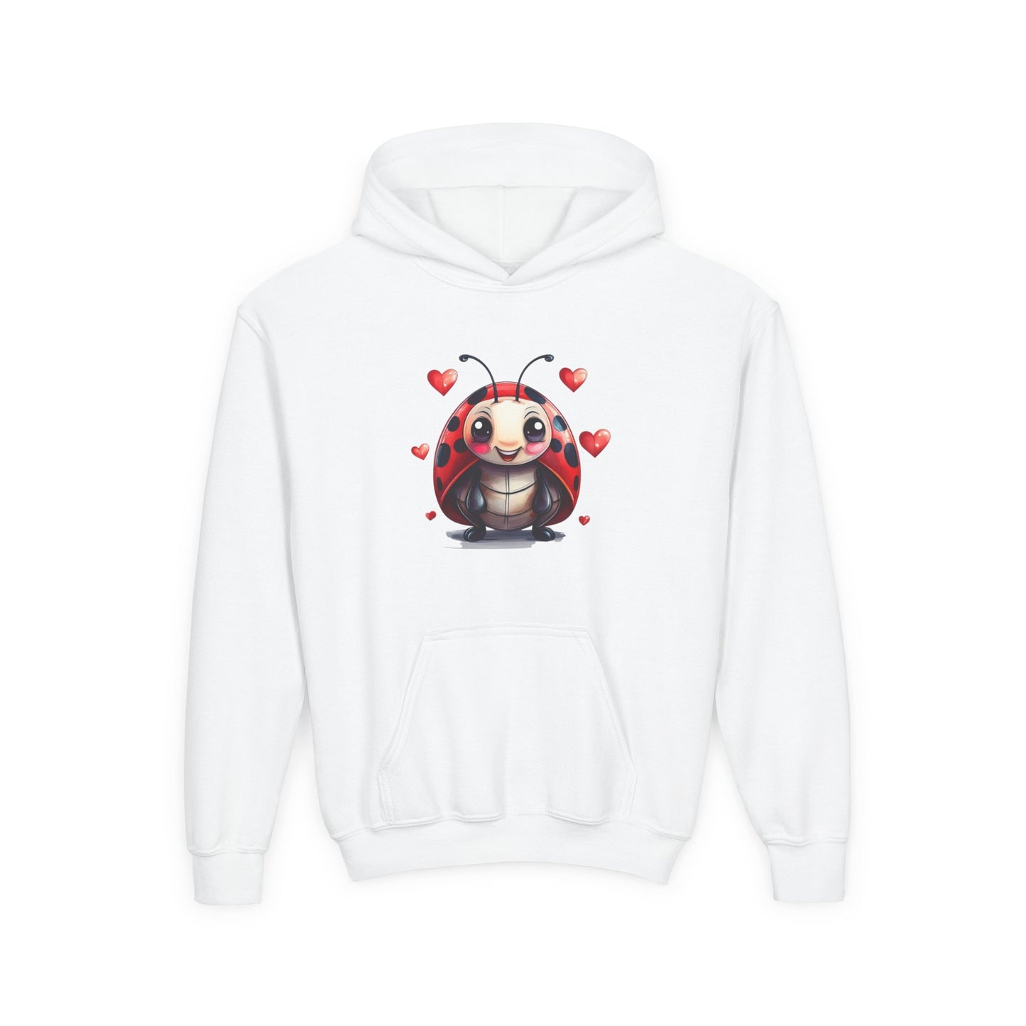 Cute Ladybug with Hearts Hoodie | Kids Valentine Sweatshirt