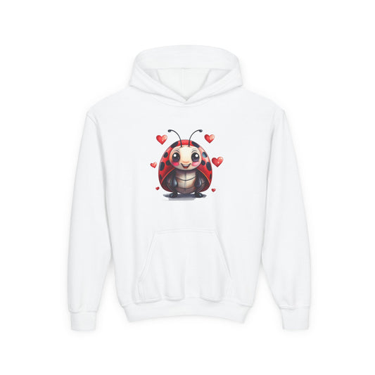 Cute Ladybug with Hearts Hoodie | Kids Valentine Sweatshirt