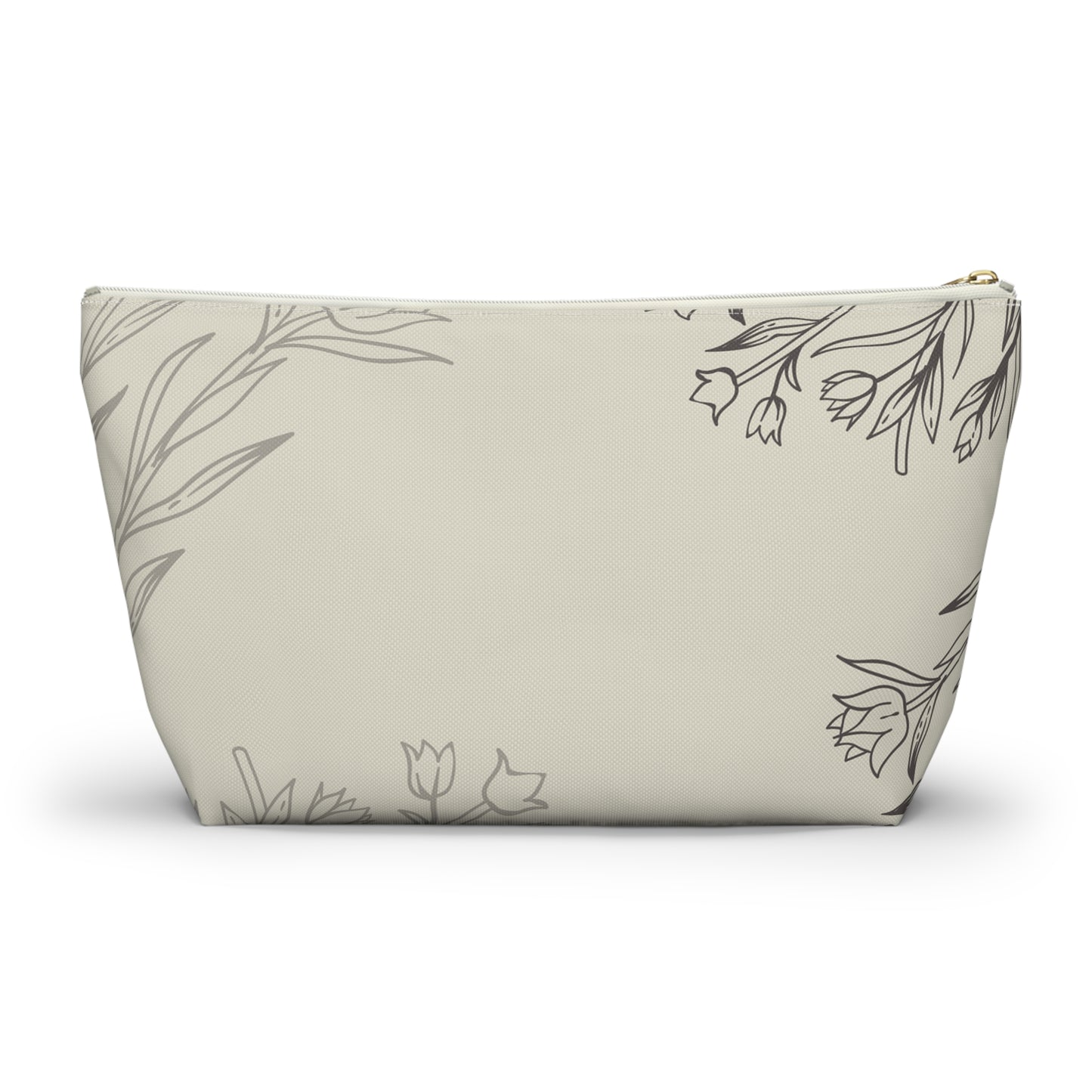 Floral Sketch Accessory Pouch — T‑Bottom Makeup & Travel Organizer