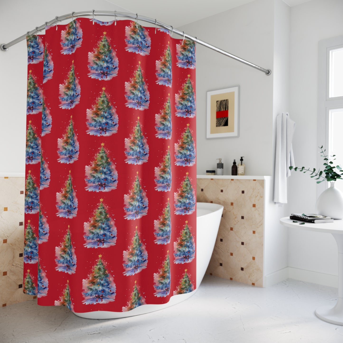 Christmas Tree Shower Curtain, Festive Bathroom Decor, Holiday Home Accessory, Seasonal Gift, Christmas Decorations