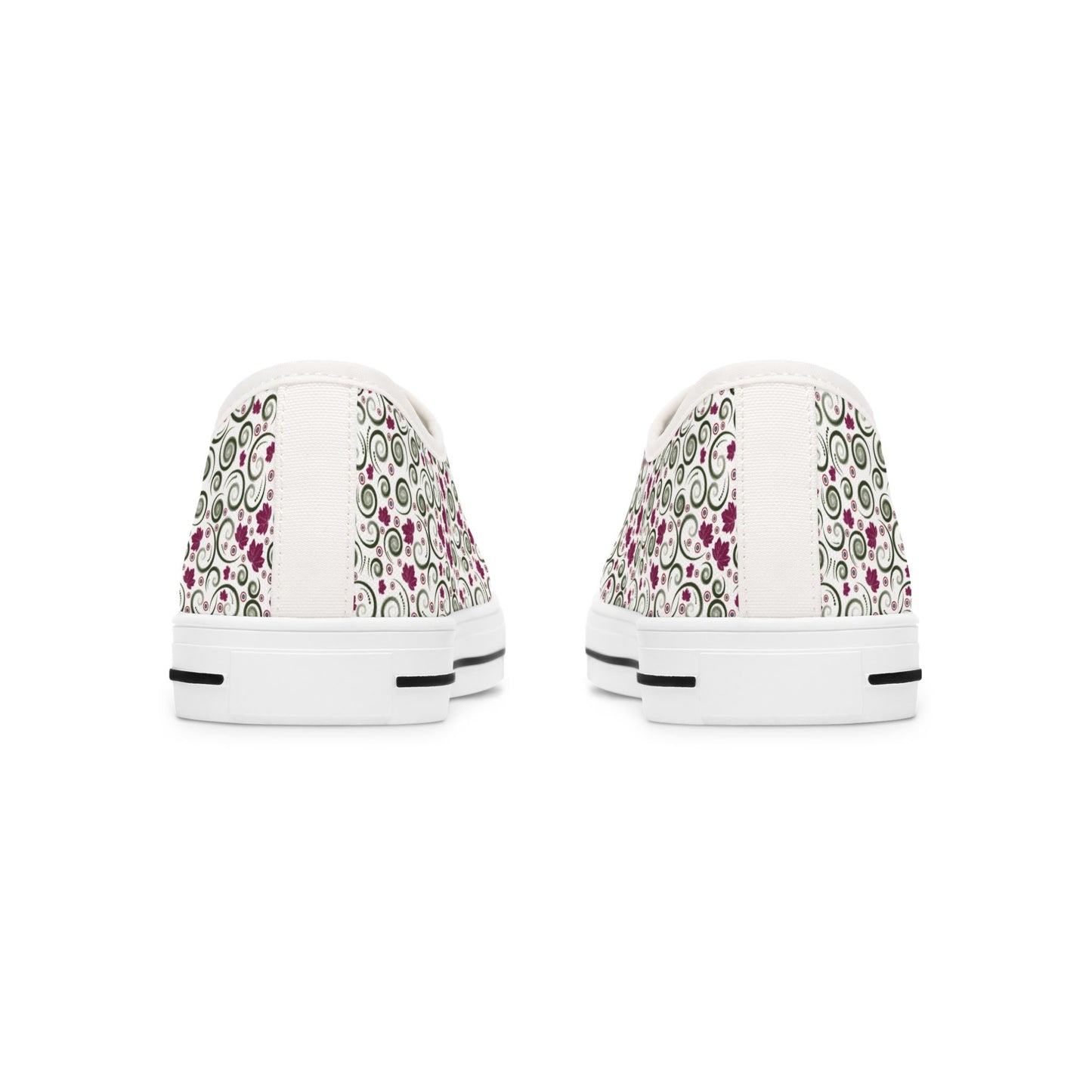 Floral Vine Low Top Sneakers — Women's Casual Garden Print Shoes