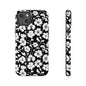 Floral Noir Tough Phone Case — Black & White Flower Protective Cover
