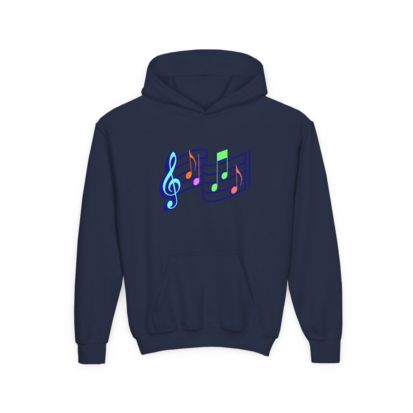 Kids Music Notes Hoodie — Colorful Treble Clef & Sheet Music Sweatshirt