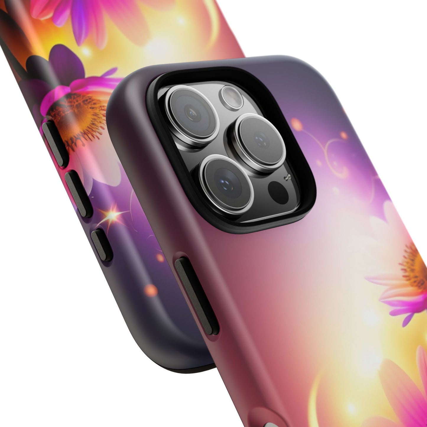 Floral Moonlight Phone Case – Purple Daisy Protective Cover