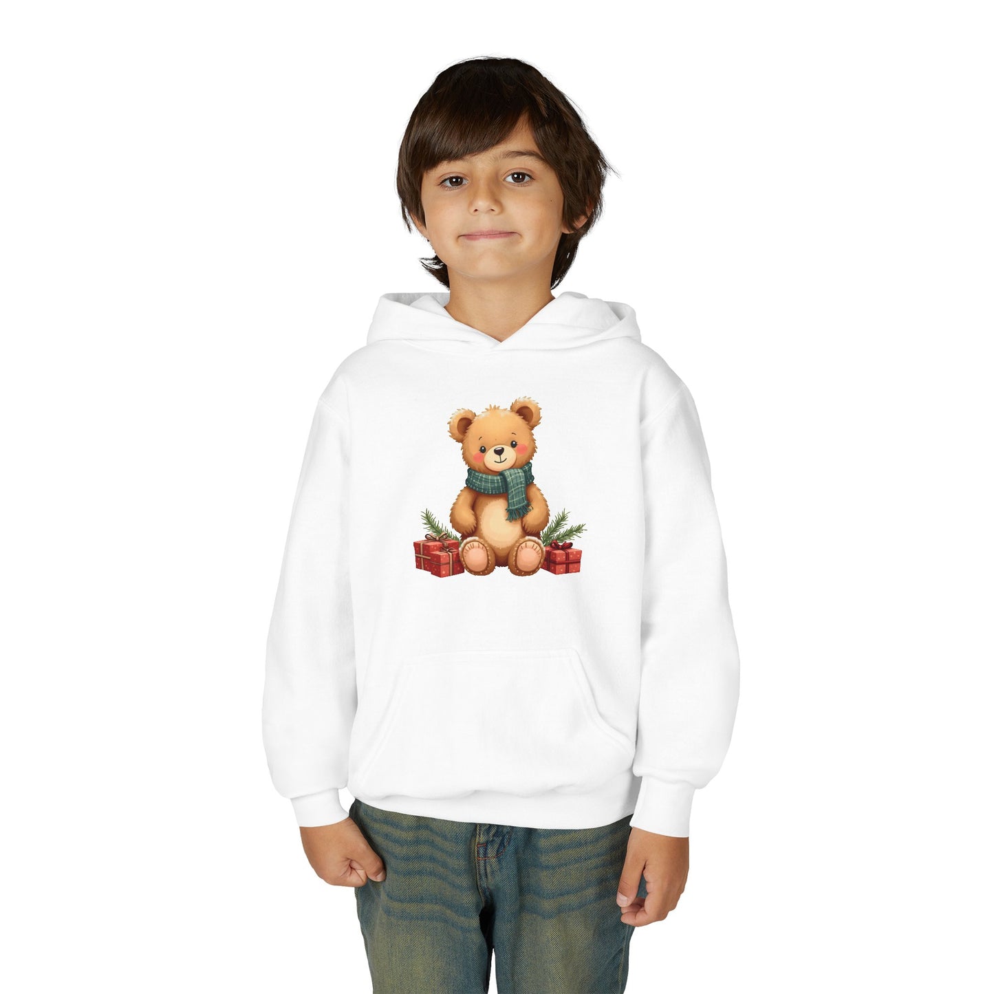 Kids Holiday Teddy Bear Hoodie – Cute Christmas Gift Sweatshirt