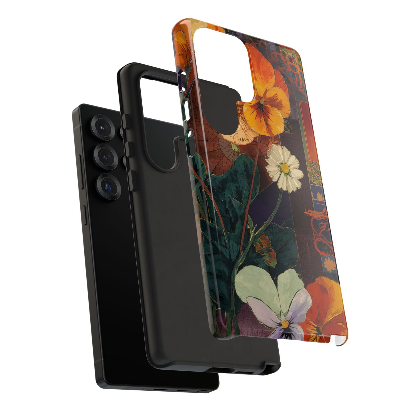 Floral Pansy Tough Phone Case — Vintage Botanical Protection