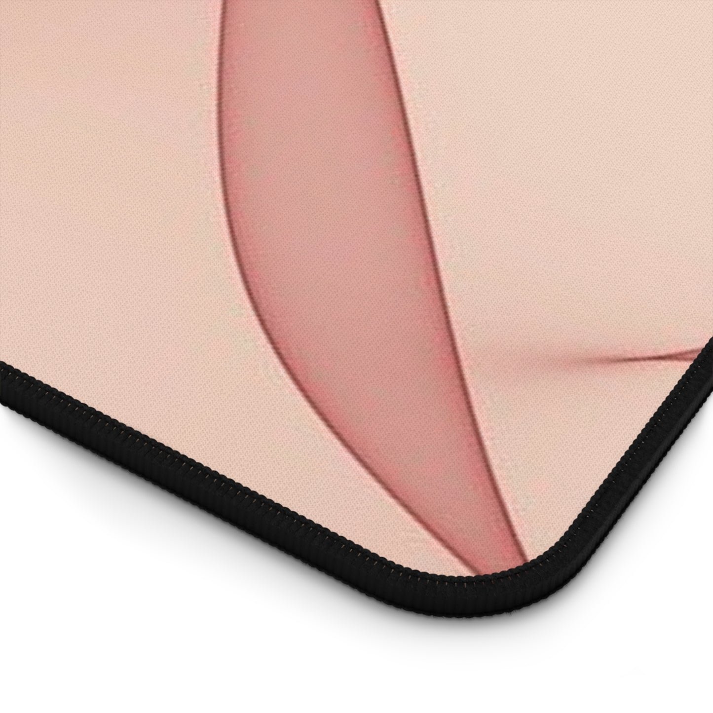 Blush Wave Desk Mat — Elegant Pink Abstract Mouse Pad for Office & Home