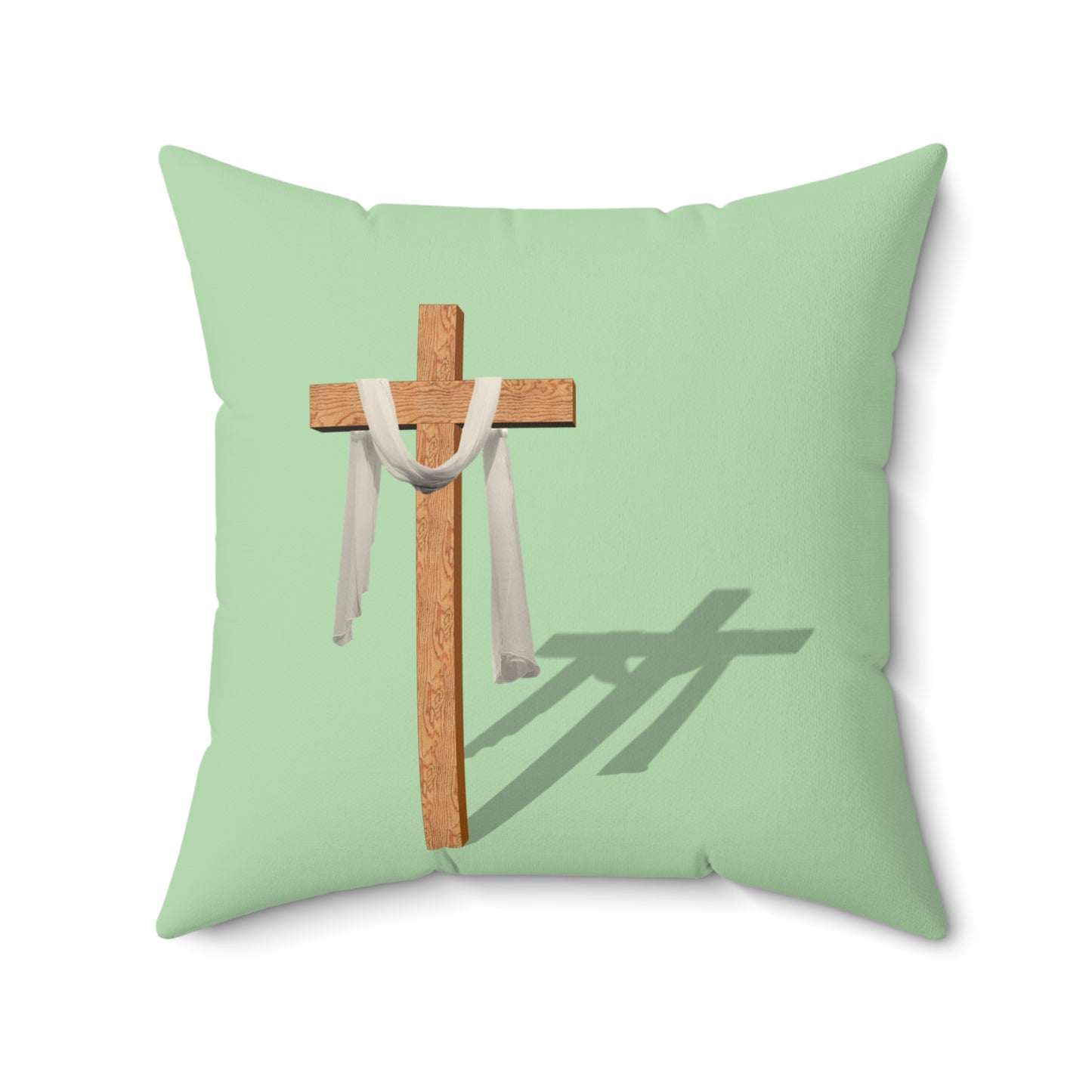 Inspirational Cross Pillow | Spun Polyester Square Cushion | Home Decor, Faith-Based Gift, Easter, Christian Art, Living Room Accent
