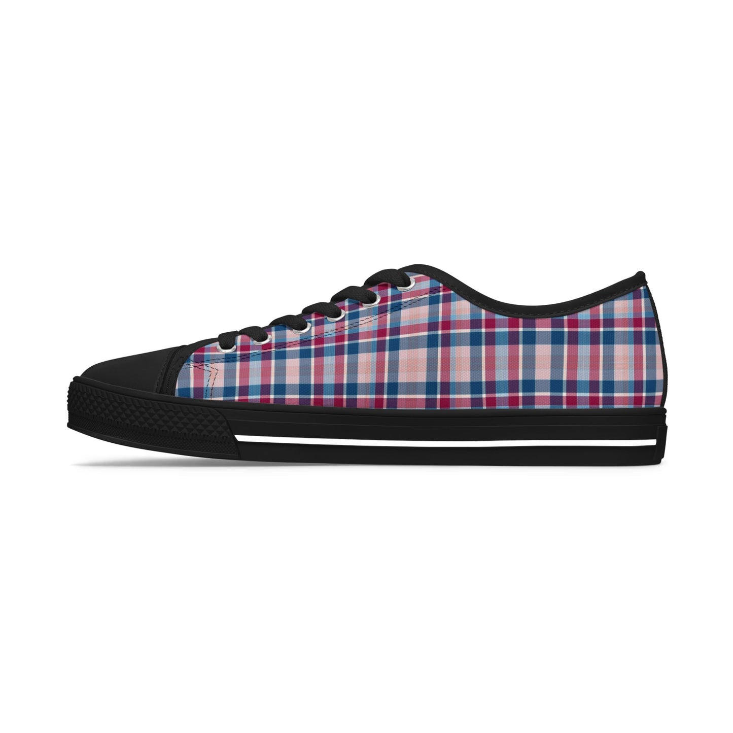 Plaid Low Top Sneakers — Casual Canvas Shoes