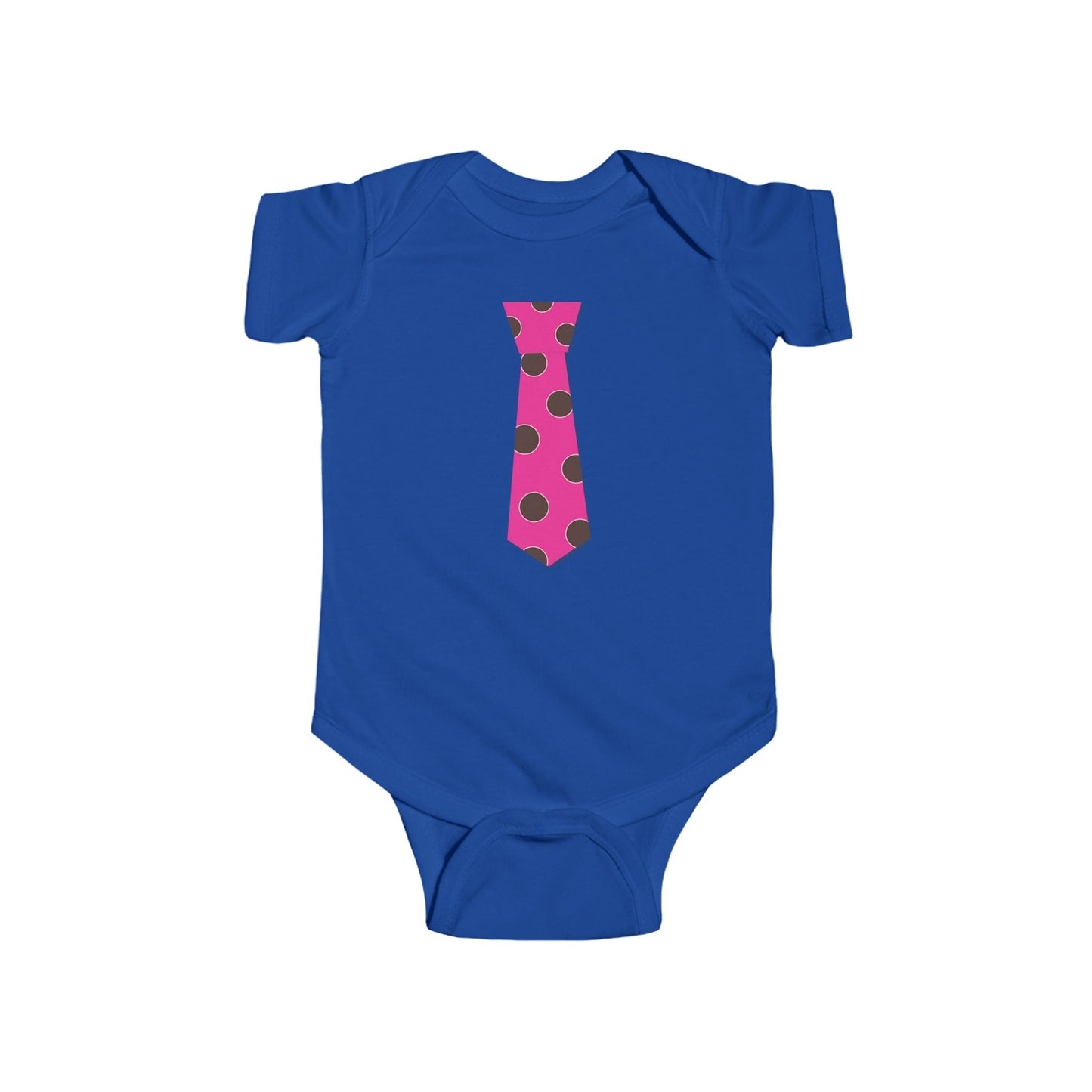 Pink Polka Dot Tie Baby Bodysuit, Cute Infant Outfit, Newborn Gift