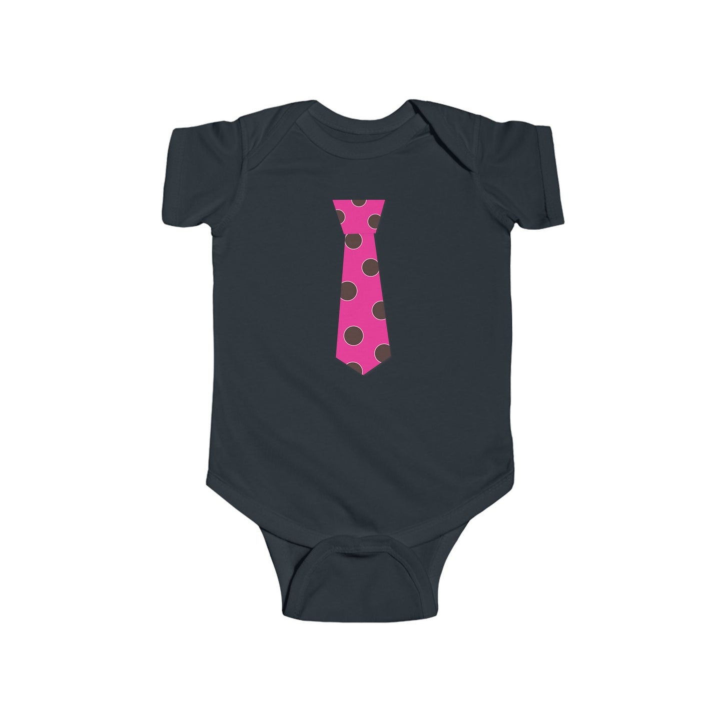Pink Polka Dot Tie Baby Bodysuit, Cute Infant Outfit, Newborn Gift