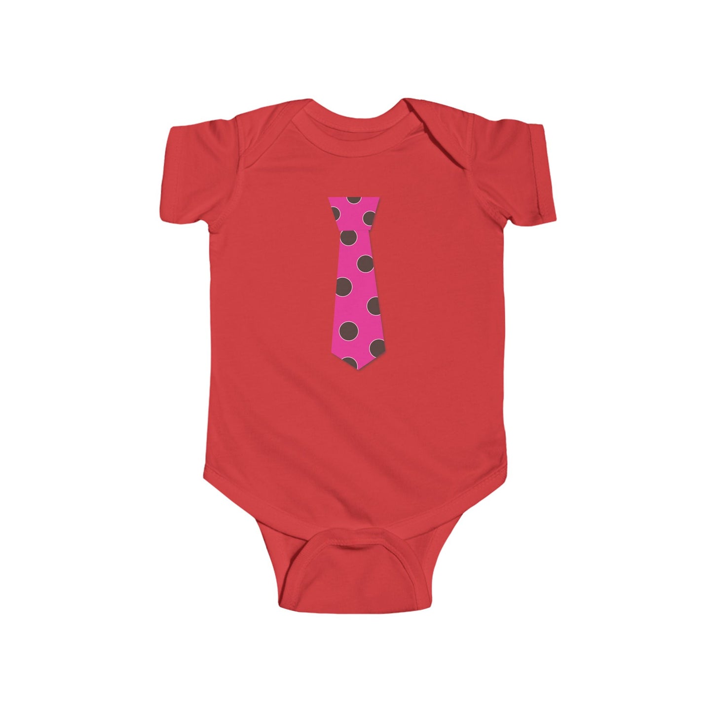 Pink Polka Dot Tie Baby Bodysuit, Cute Infant Outfit, Newborn Gift