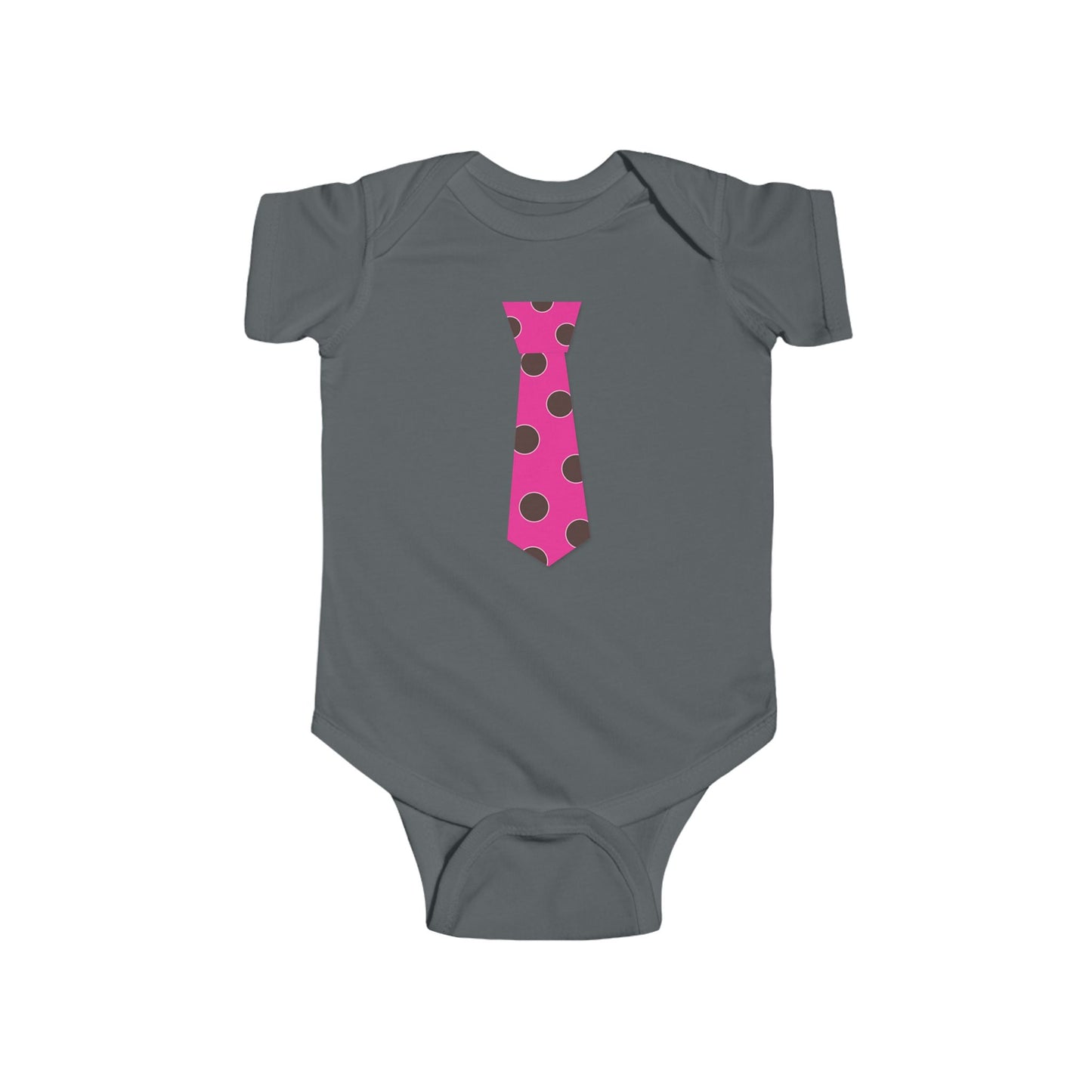 Pink Polka Dot Tie Baby Bodysuit, Cute Infant Outfit, Newborn Gift