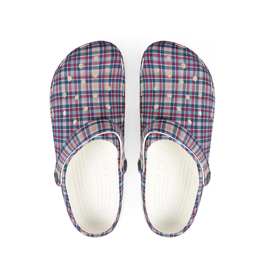 Plaid EVA Foam Clogs — Lightweight Comfortable Garden & Casual Shoes