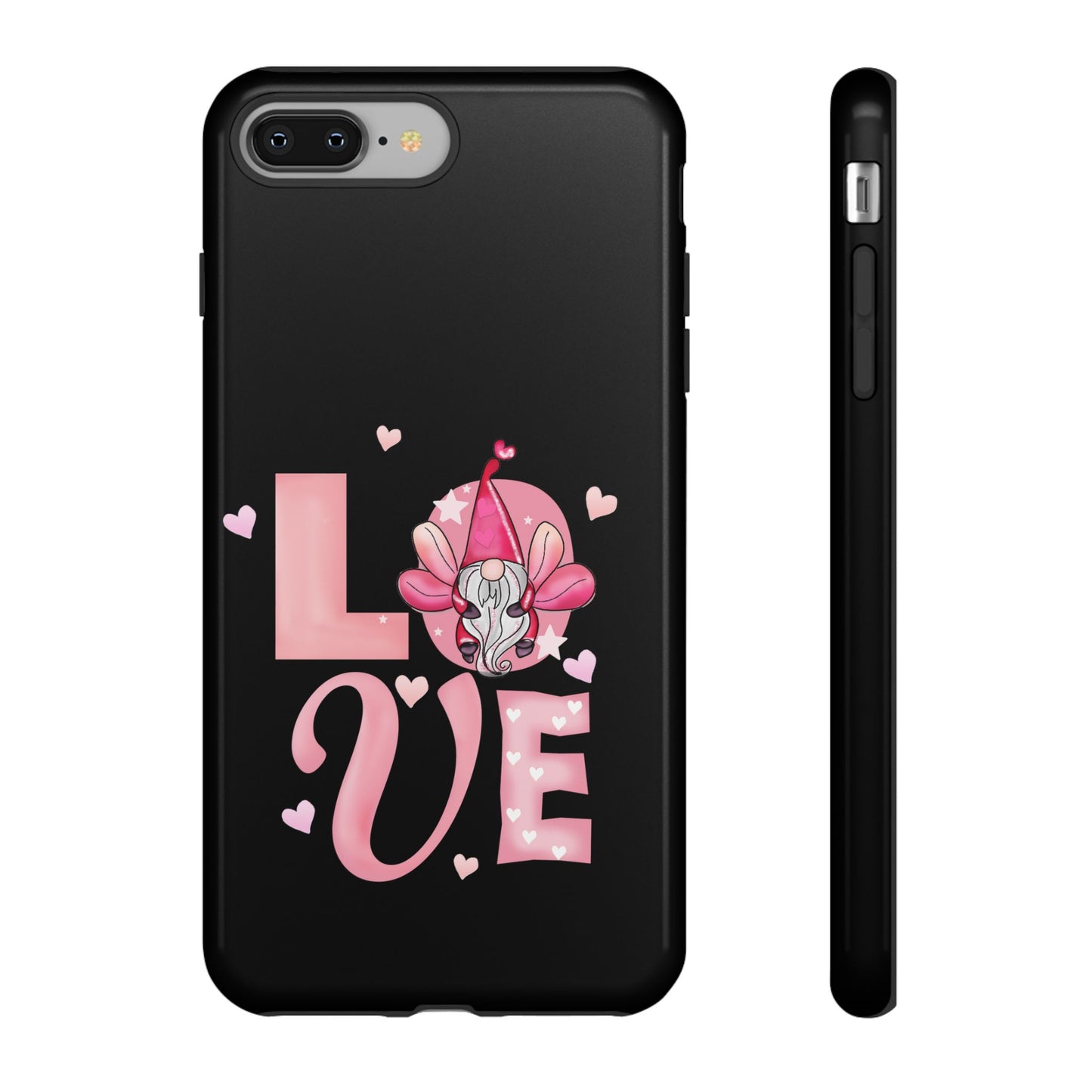 Love Gnome Phone Case — Cute Pink Heart Valentines Protective Case