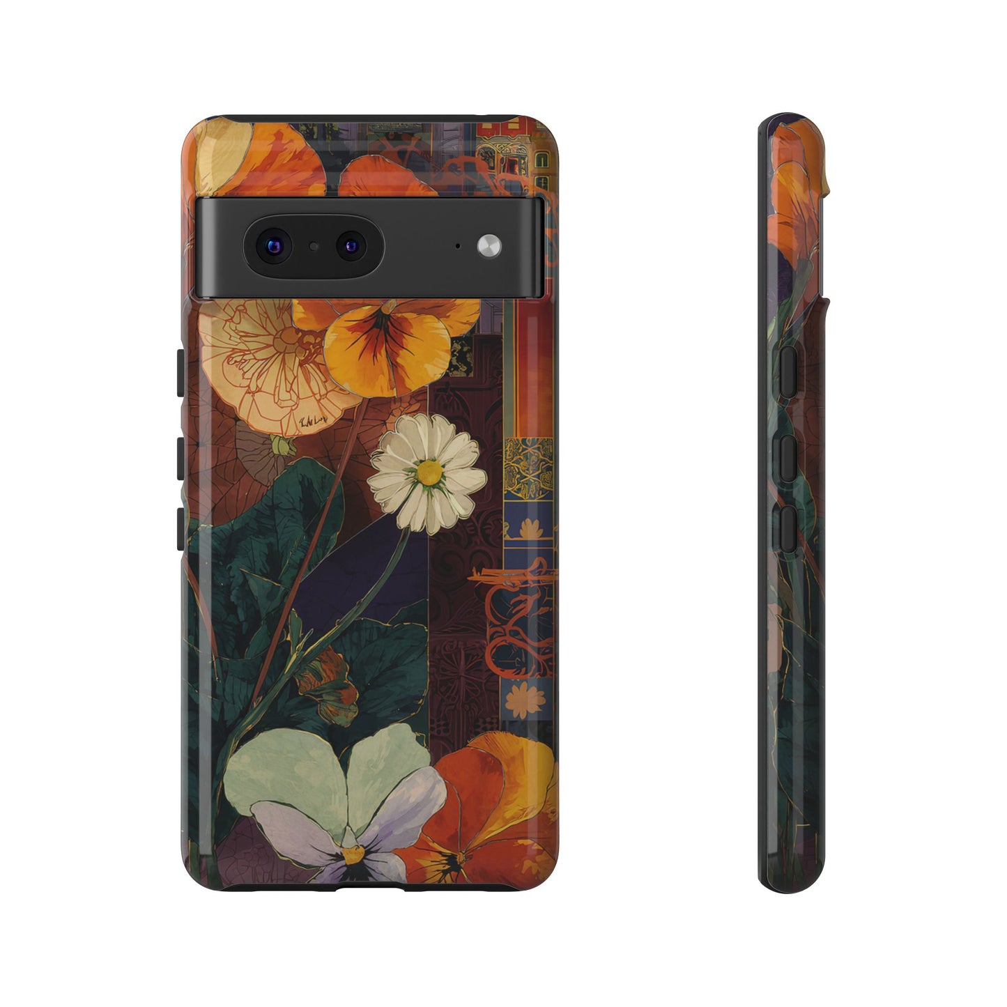 Floral Pansy Tough Phone Case — Vintage Botanical Protection