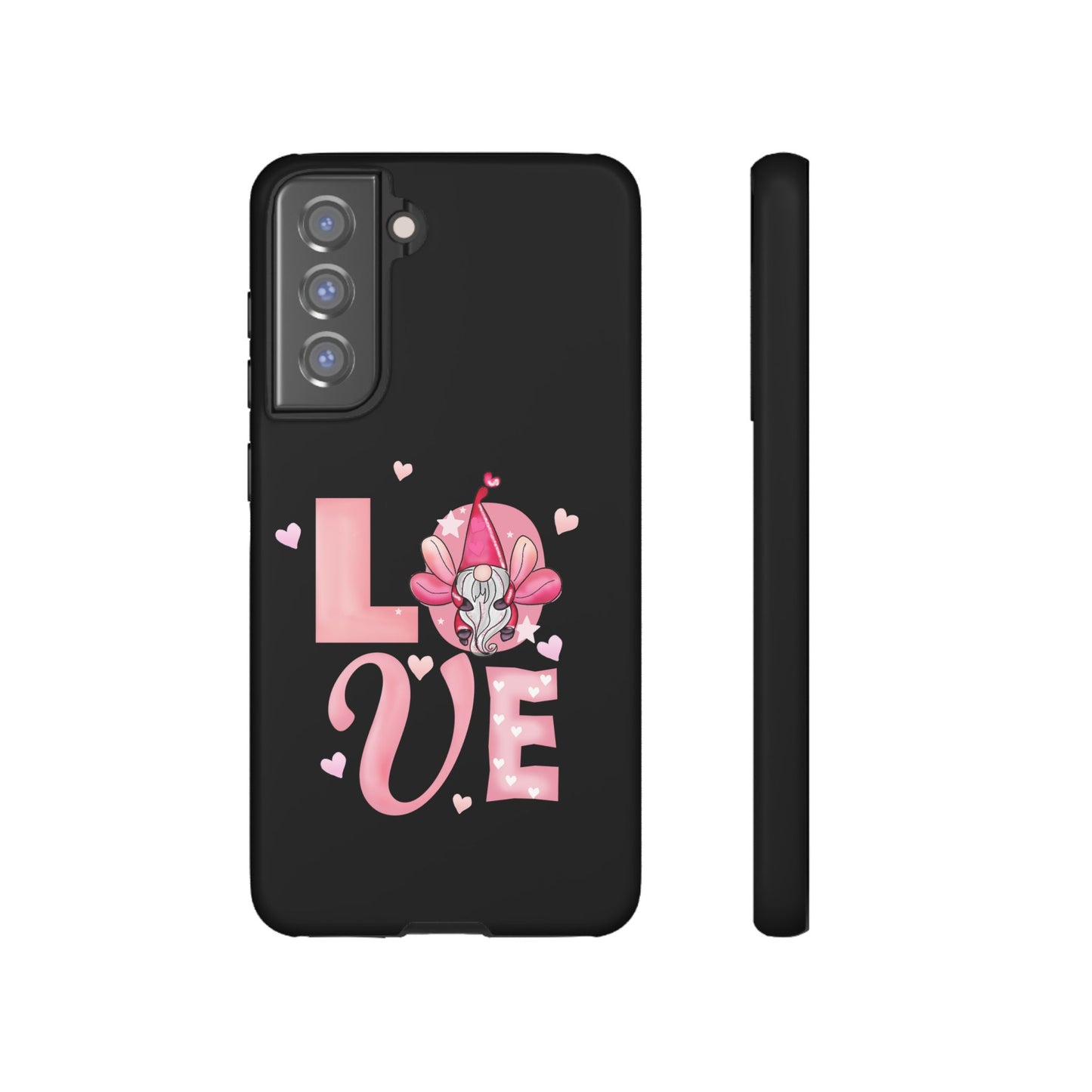 Love Gnome Phone Case — Cute Pink Heart Valentines Protective Case