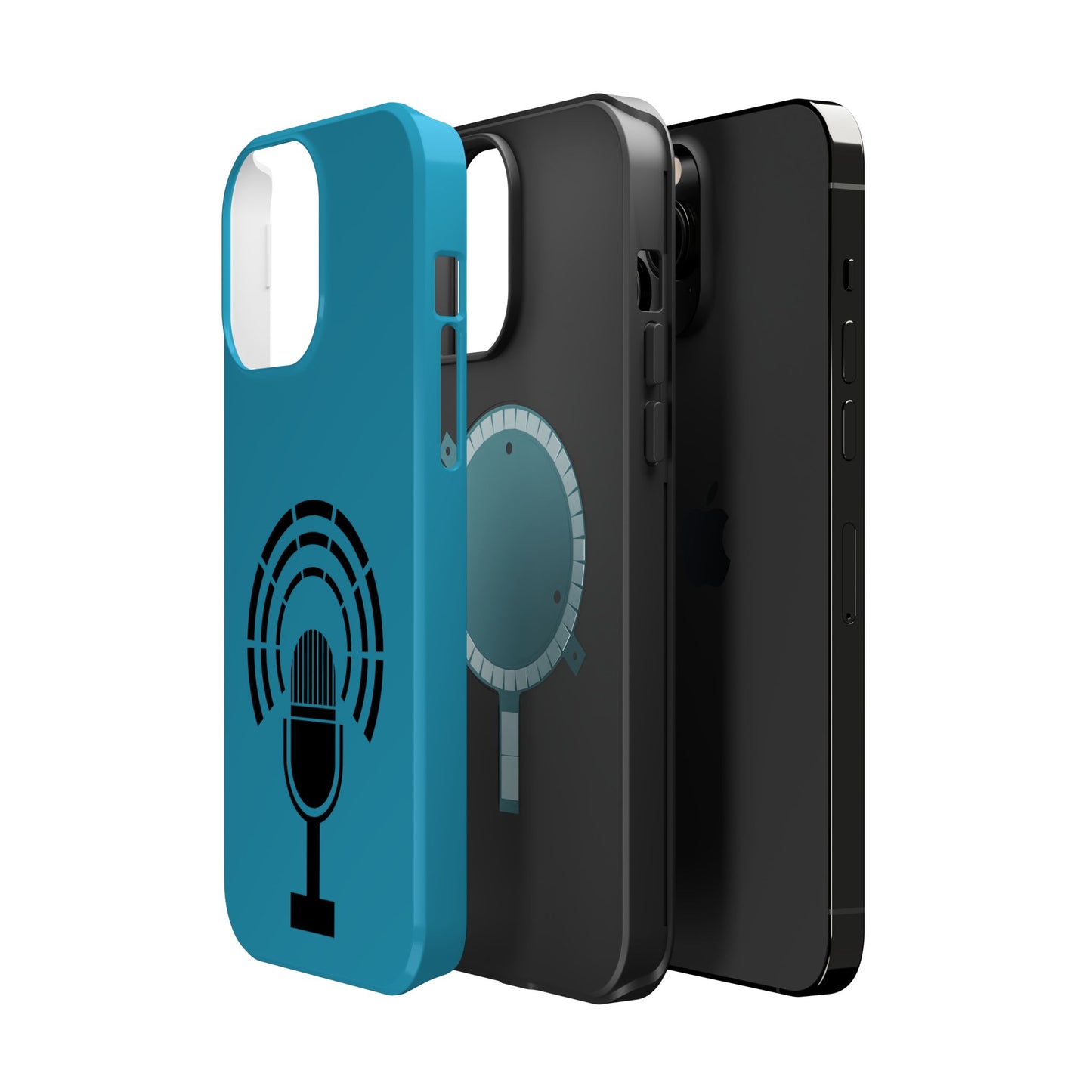 Phone Case — Retro Microphone Podcast Design, Magnetic Impact-Resistant