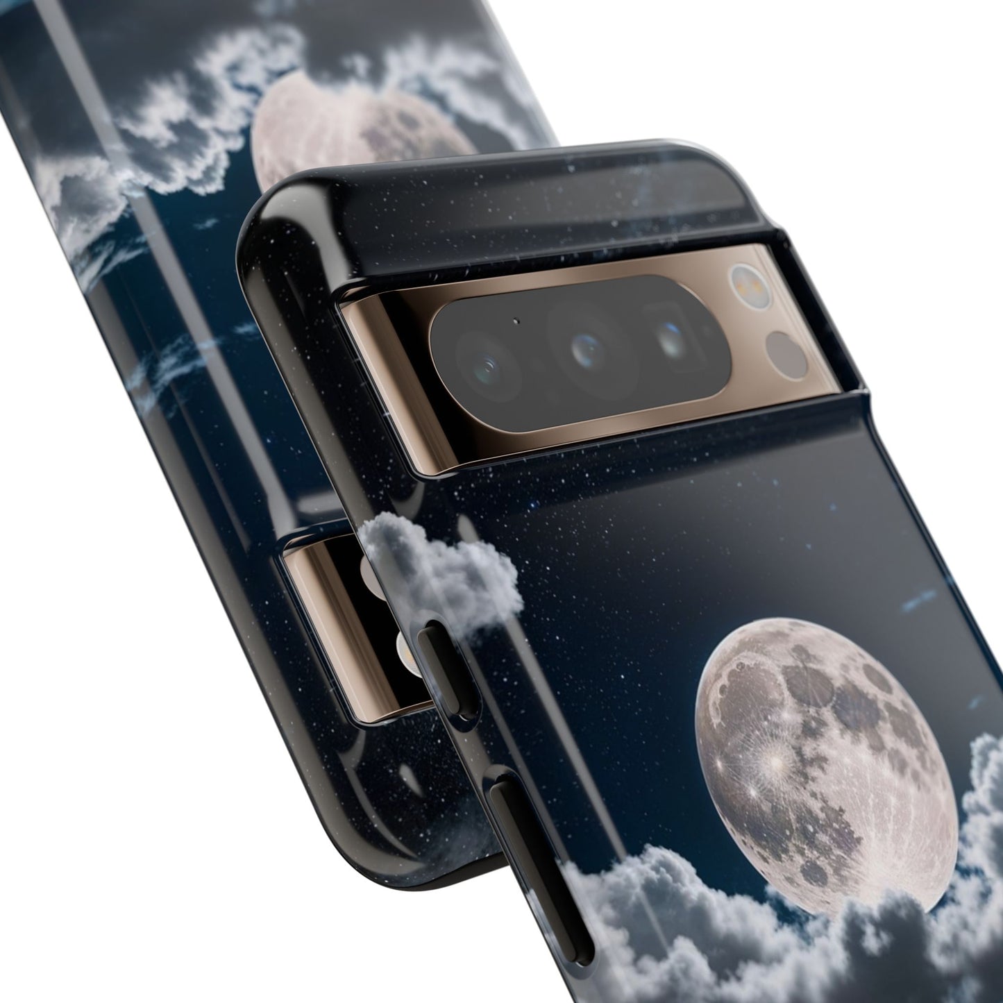 Moonlit Reflection Phone Case — Night Sky Moon & Clouds Tough Case