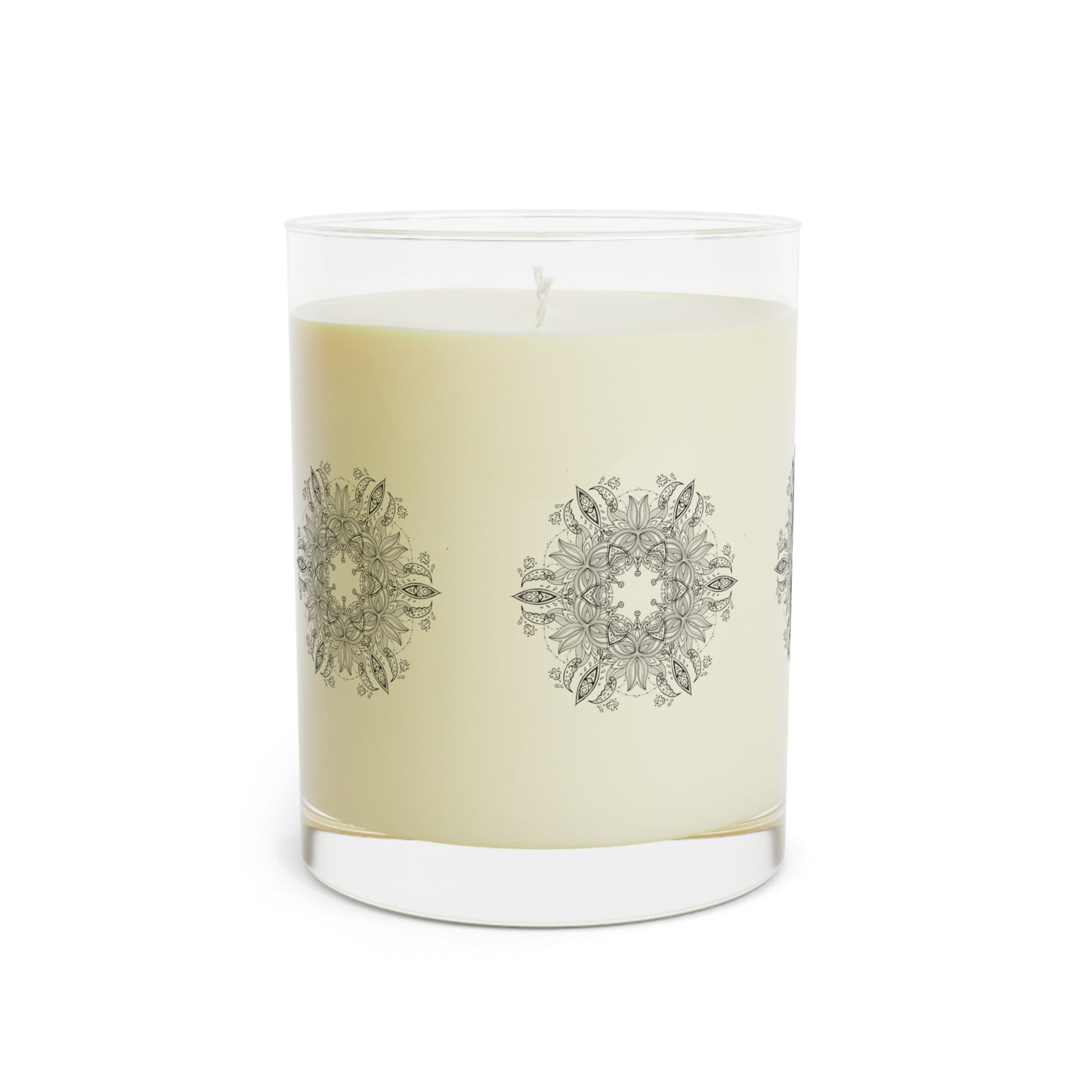 11oz Scented Candle — Decorative Mandala Glass Candle