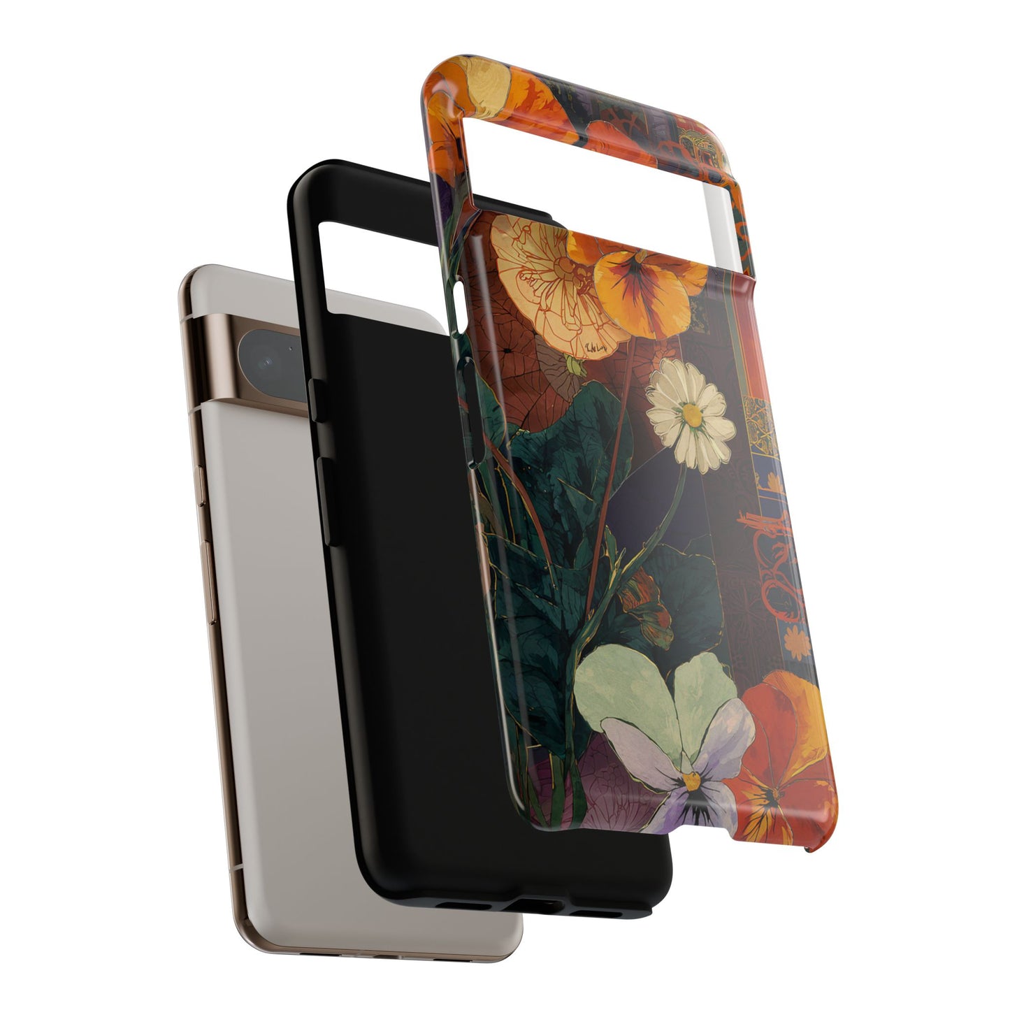 Floral Pansy Tough Phone Case — Vintage Botanical Protection