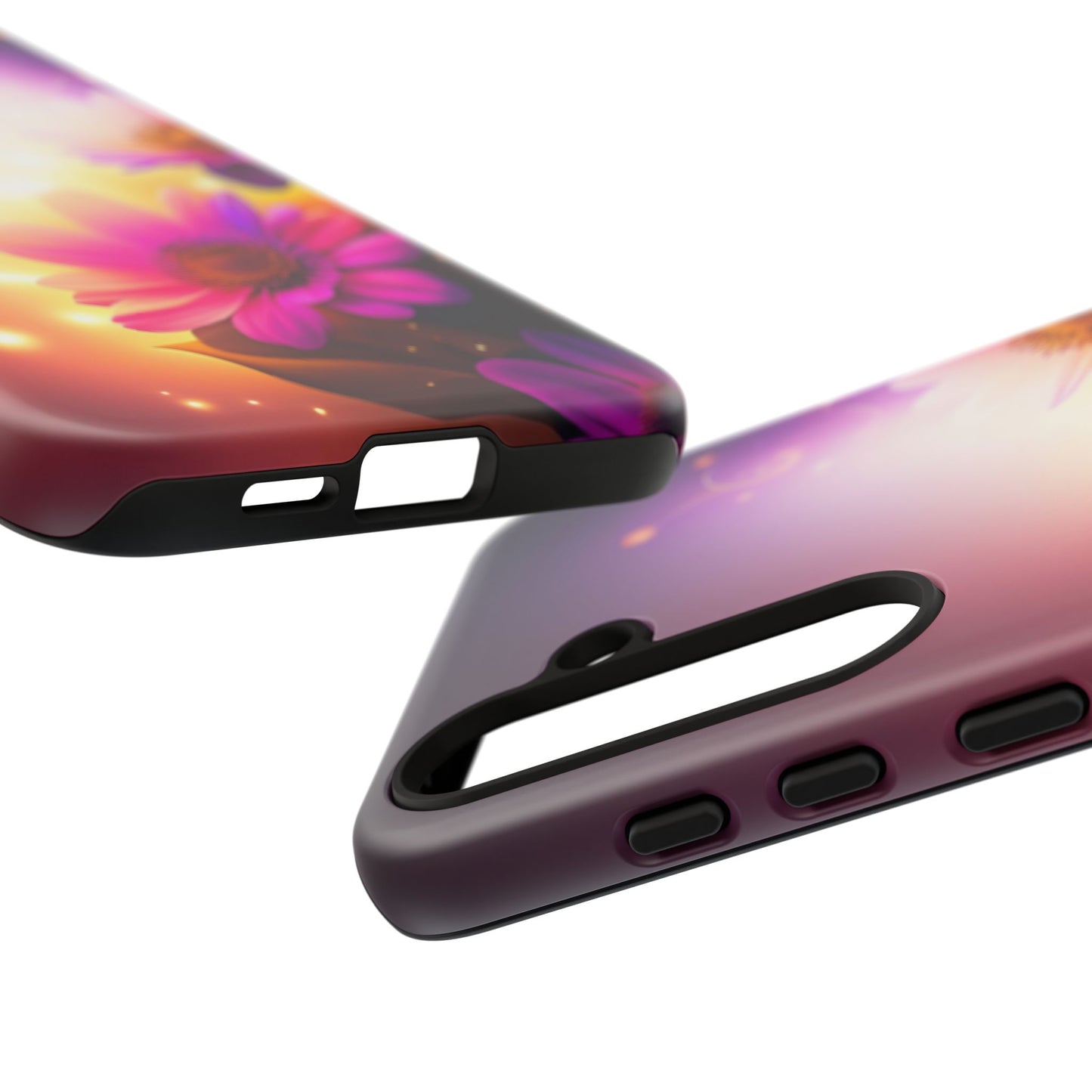 Floral Moonlight Phone Case – Purple Daisy Protective Cover