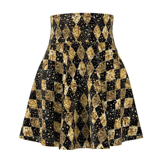 Chic Patterned Skater Skirt for Trendy Women