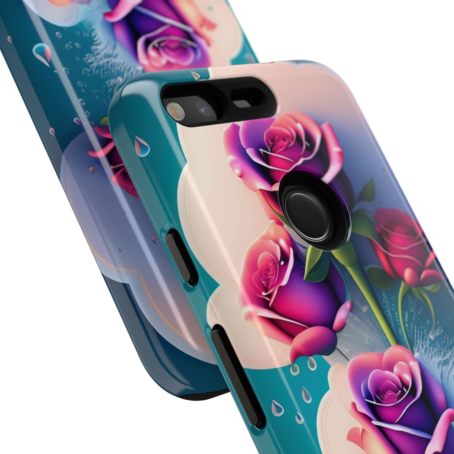 Floral Dream Tough Phone Case — Rose Bouquet Clouds Design