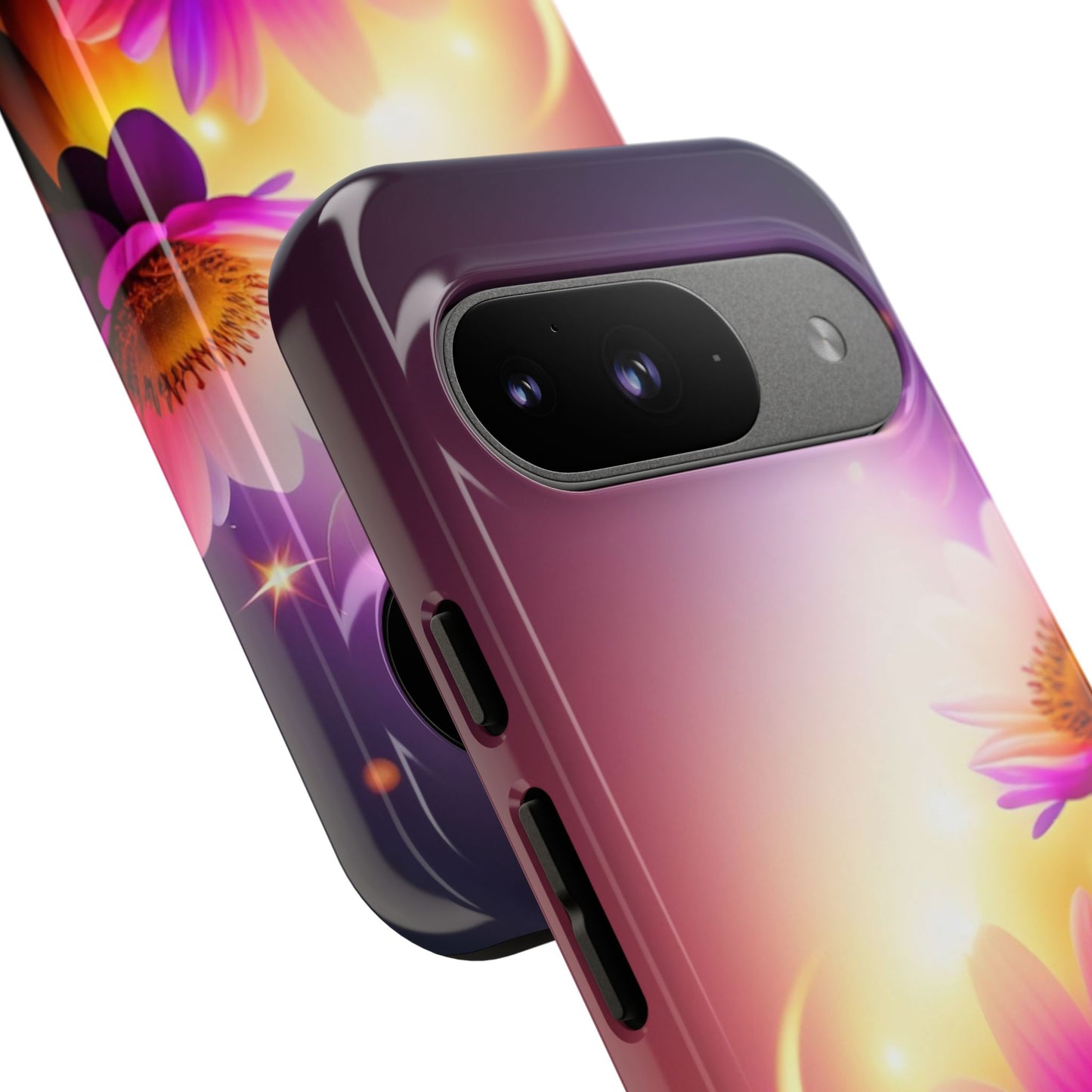 Floral Moonlight Phone Case – Purple Daisy Protective Cover