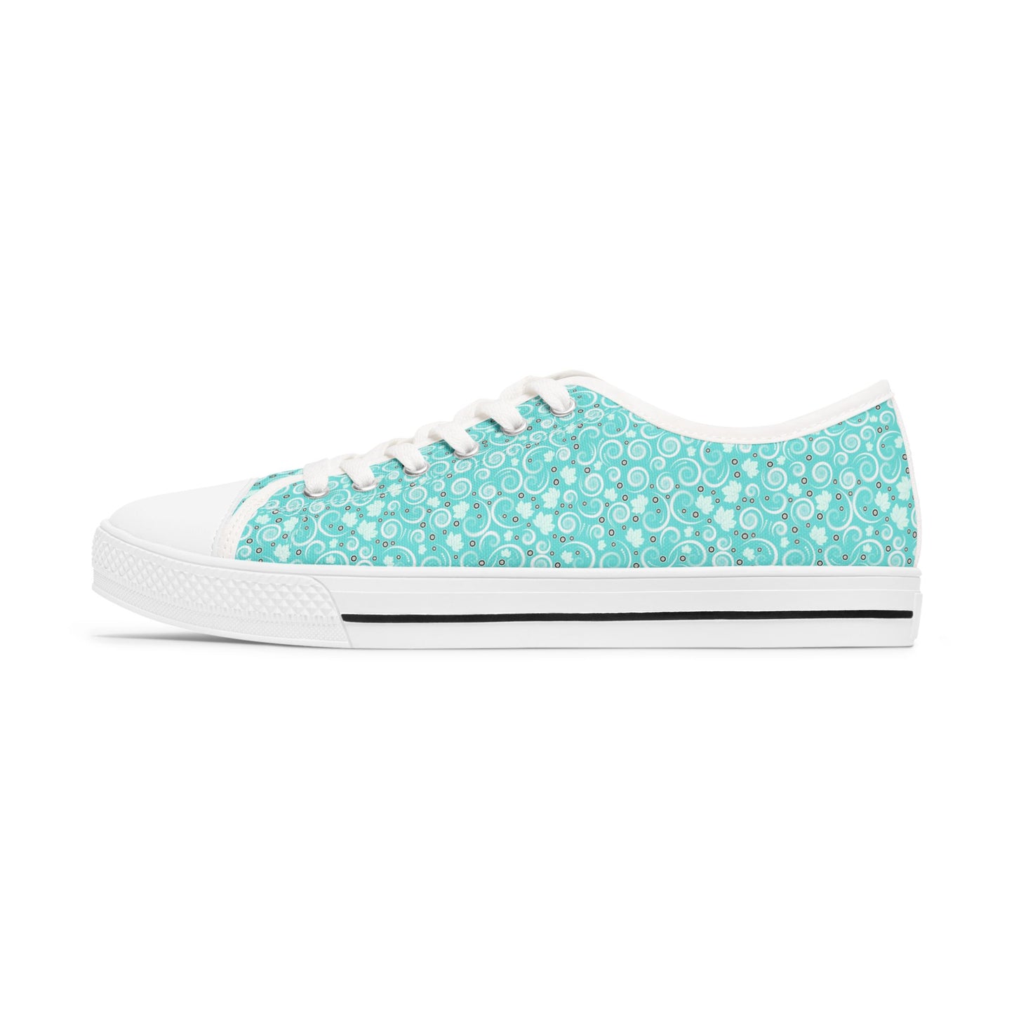 Aqua Bubble Pattern Women's Low Top Sneakers