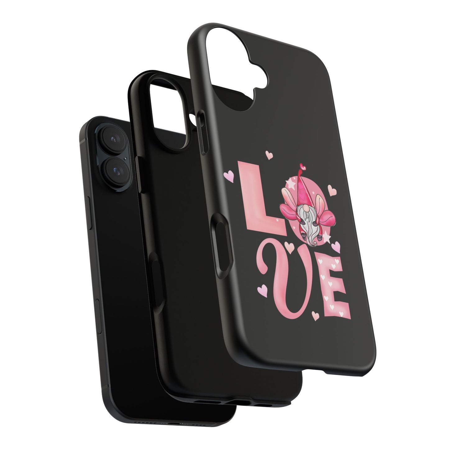 Love Gnome Phone Case — Cute Pink Heart Valentines Protective Case