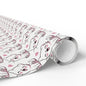 Wrapping Paper Roll — Cute Blushing Cat Pattern with Pink Hearts