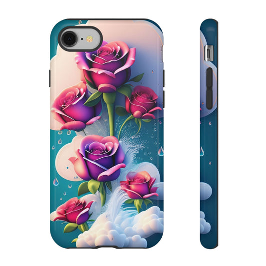 Floral Dream Tough Phone Case — Rose Bouquet Clouds Design